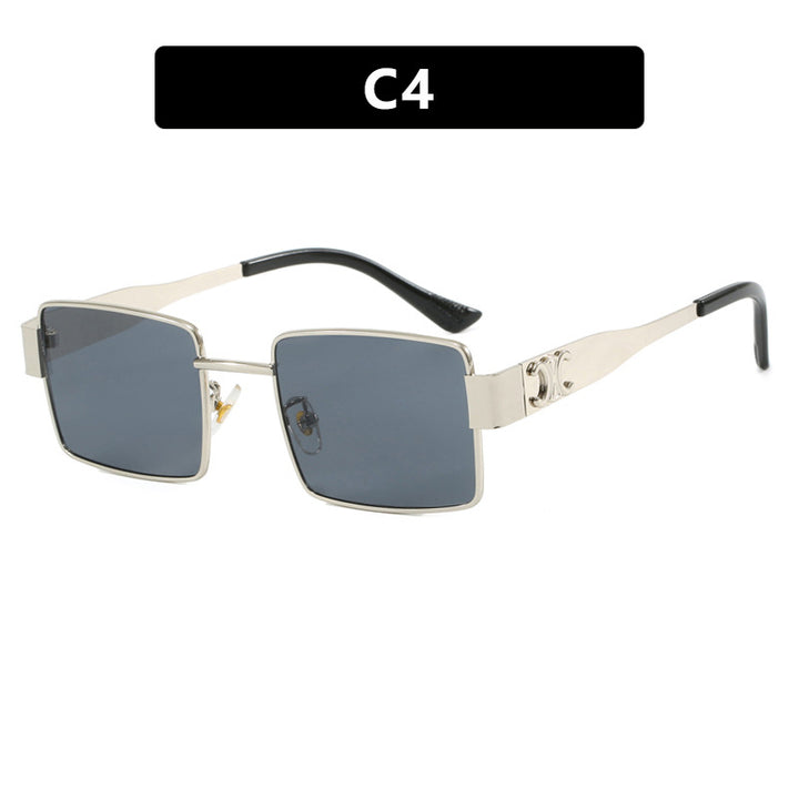 Damen modische rechteckige Sonnenbrille mit hochwertigem Metallrahmen und polarisierenden Gläsern Karnz