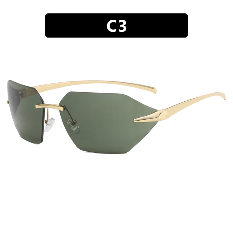 Damen geometrische Sonnenbrille mit elegantem Metallrahmen und polarisierten Gläsern Karnz