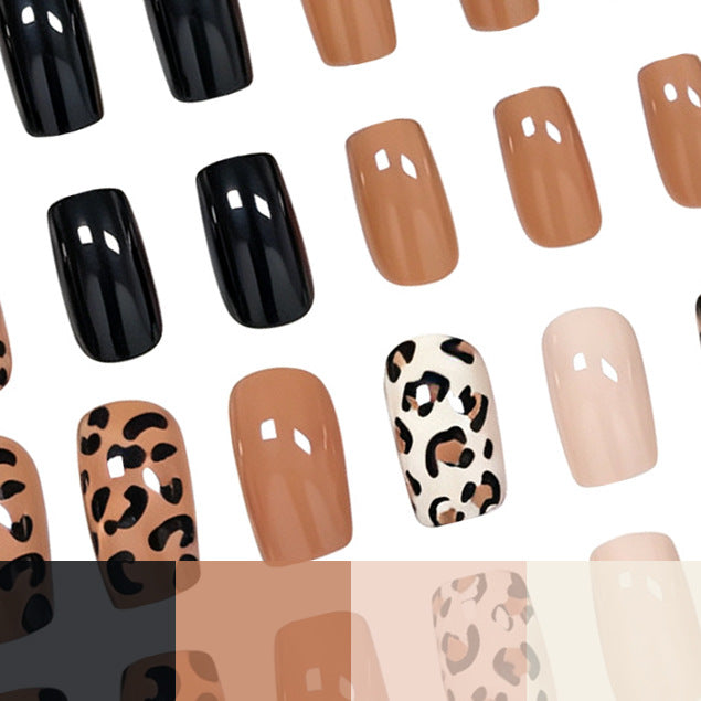 Elegante Leopardenmuster Acryl Nagelkunst Karnz