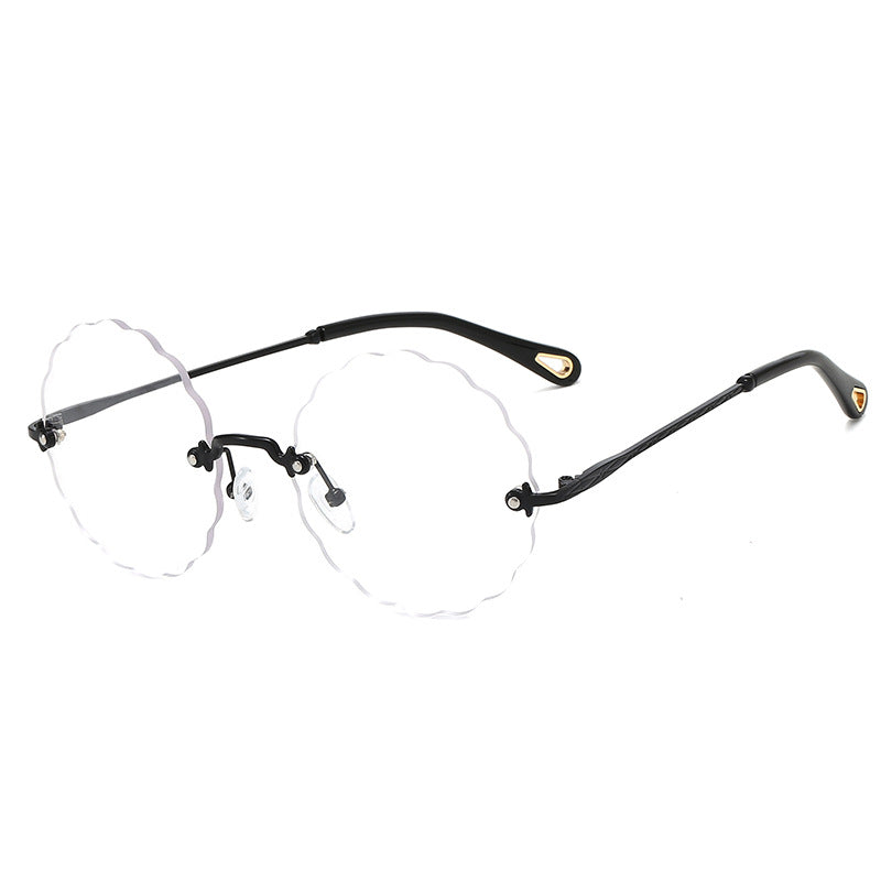 Damen Modische Brille mit verspieltem Wellenrahmen Karnz