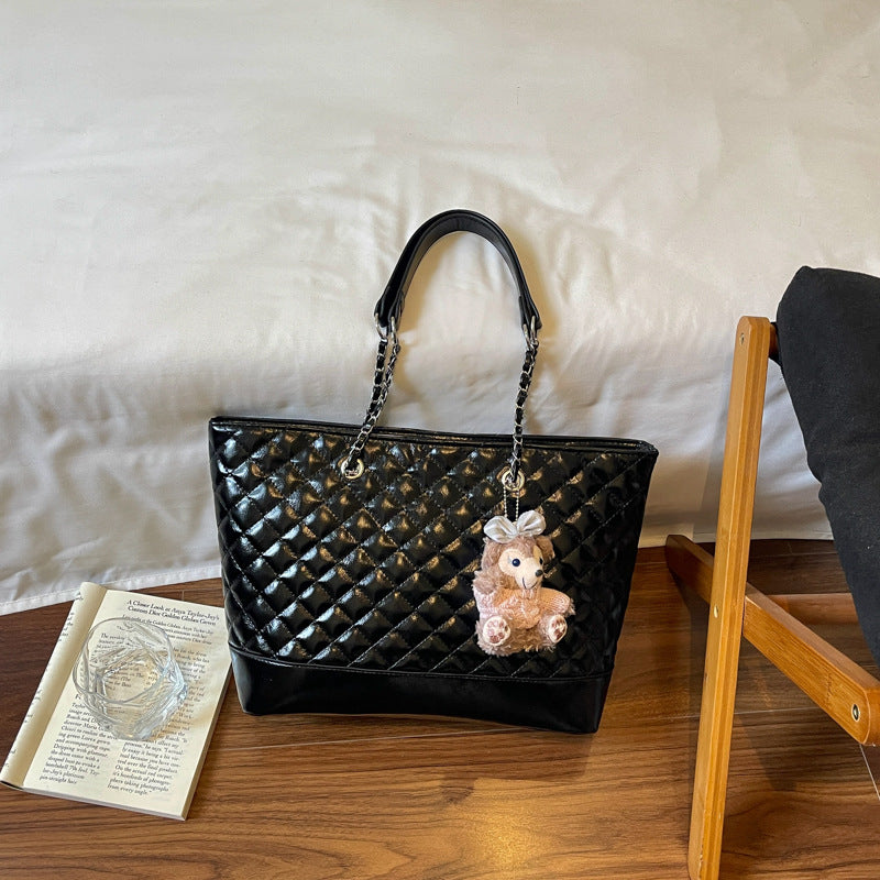 Glänzende gestepptes Tote-Handtasche