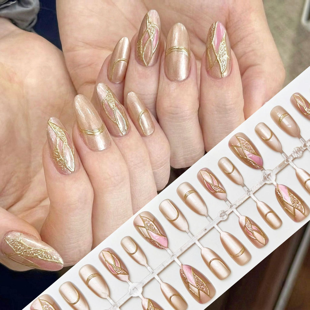Künstlerisches Glamour Press-On Nagelset