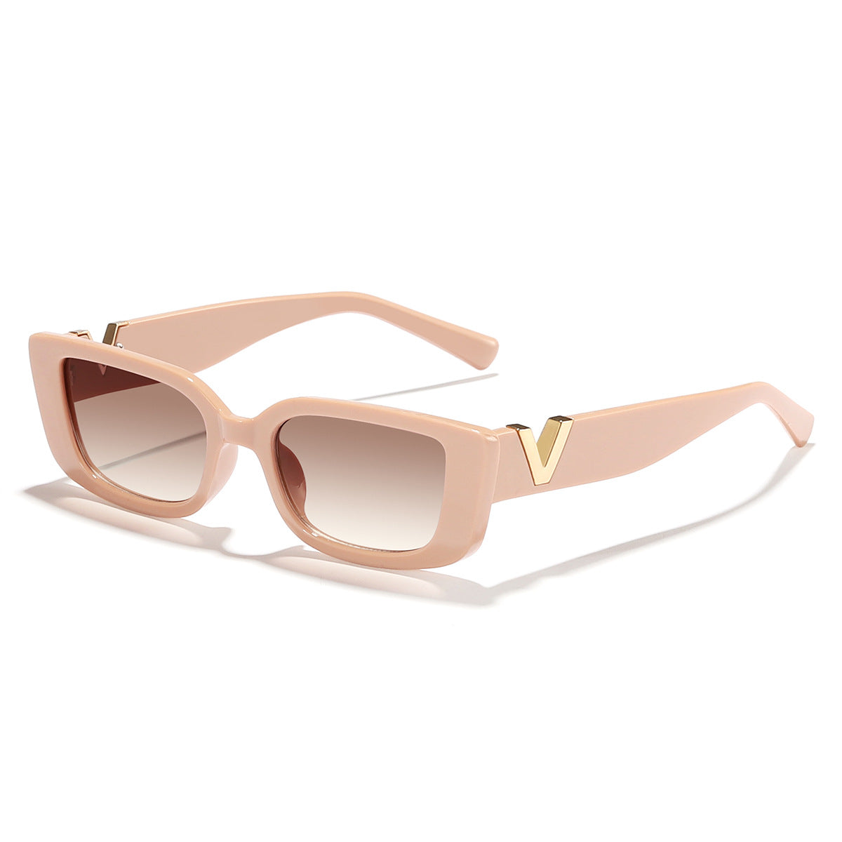 Damen modische quadratische Sonnenbrille mit goldenen Akzenten Karnz