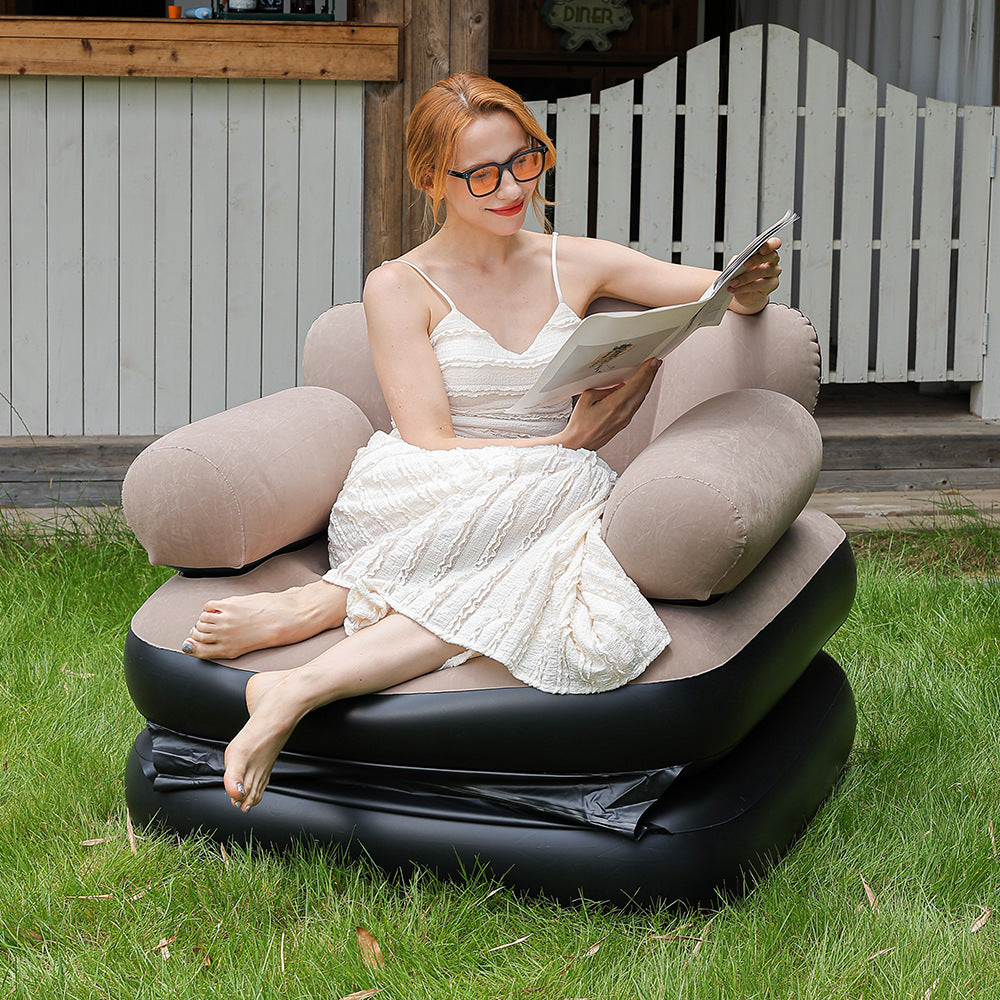 Damen Aufblasbare Relaxliege mit ergonomischer Nacken- und Rückenstütze Karnz