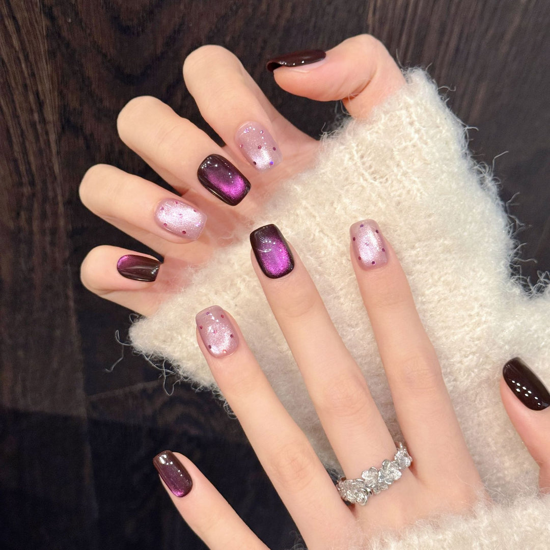 Funkelndes Ombre Press-On Nagel Set