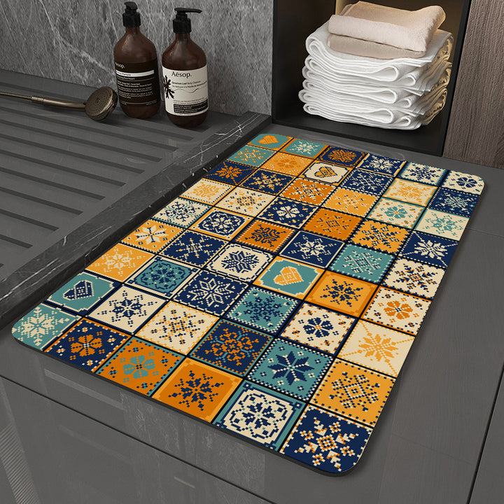 Dekorativer Vintage Puzzle Design Bereichsmatte