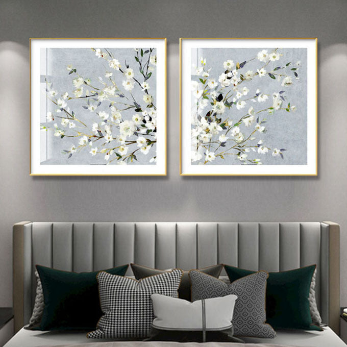 Elegante Blumen Wandkunst Set