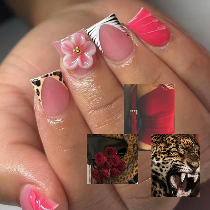 Floral Design Press-On Nail Tips Set Karnz