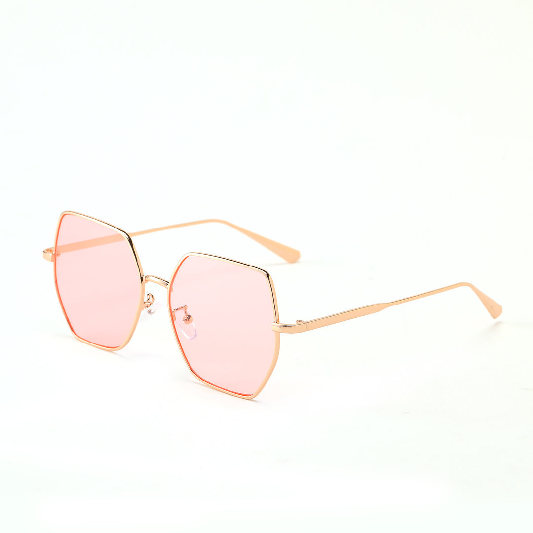 Damen modische hexagonale Sonnenbrille mit UV-Schutz Karnz