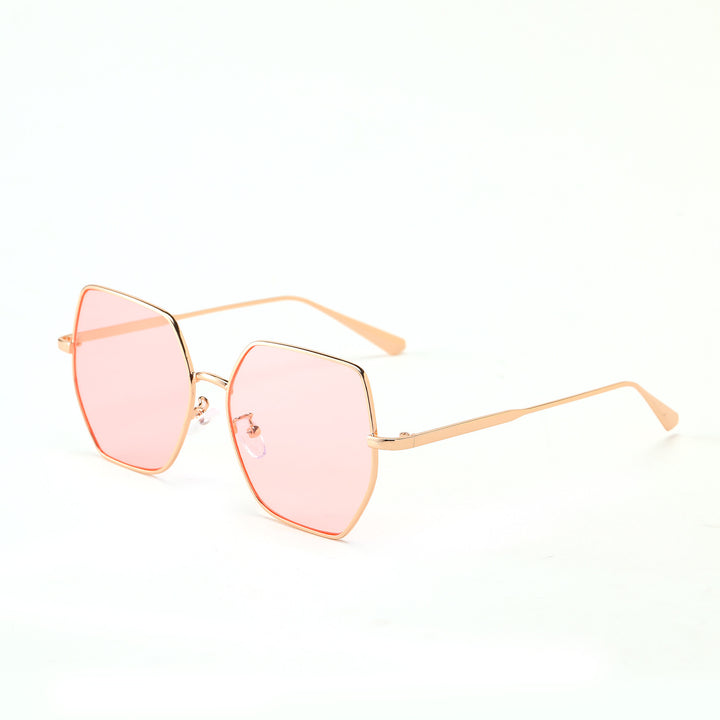 Damen modische hexagonale Sonnenbrille mit UV-Schutz Karnz