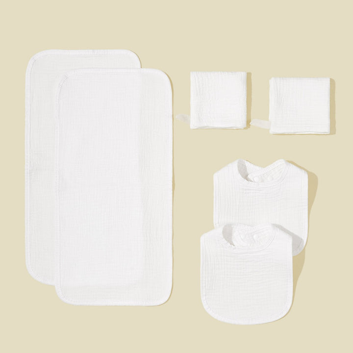 Weiches Musselin Baby Lätzchen und Wickelunterlage Set Karnz