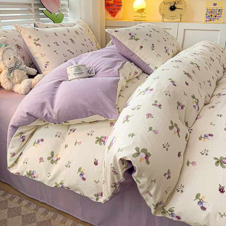 Blumenmuster Bettwäsche Set