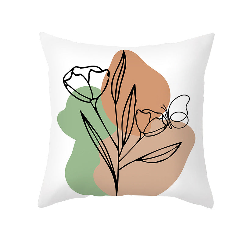 Botanischer Minimalistischer Baumwoll-Kissenbezug