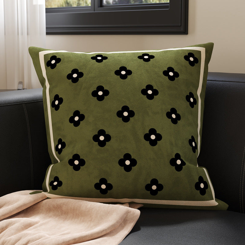 Botanical Microfiber Suede Throw Pillow Cover with Hidden Zipper