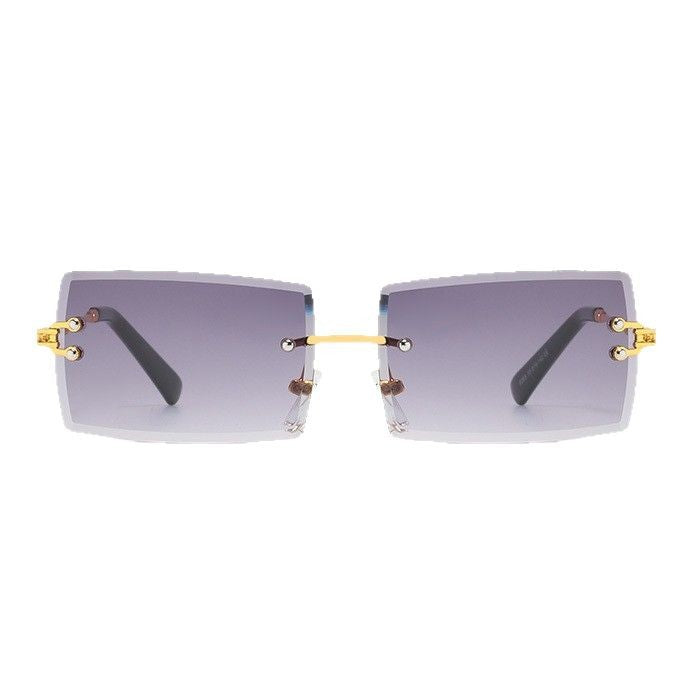 Damen stilvolle quadratische Sonnenbrille mit luxuriösen Metallakzenten Karnz
