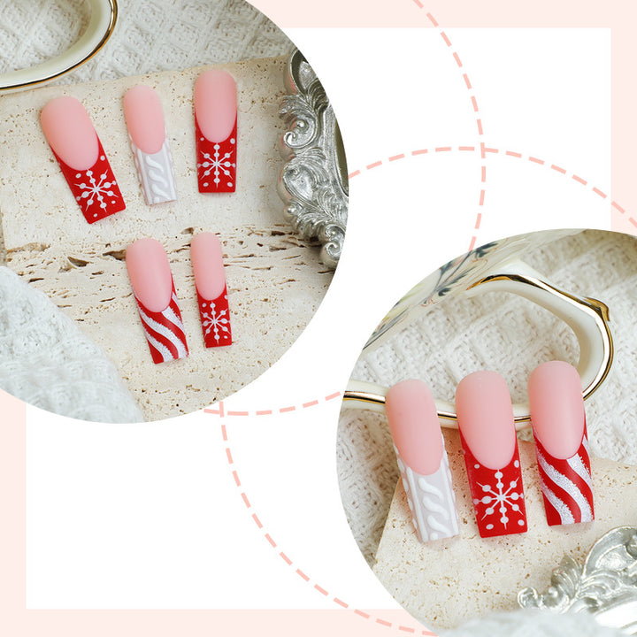 Festive Holiday Press-On Nagelkunst Set Karnz