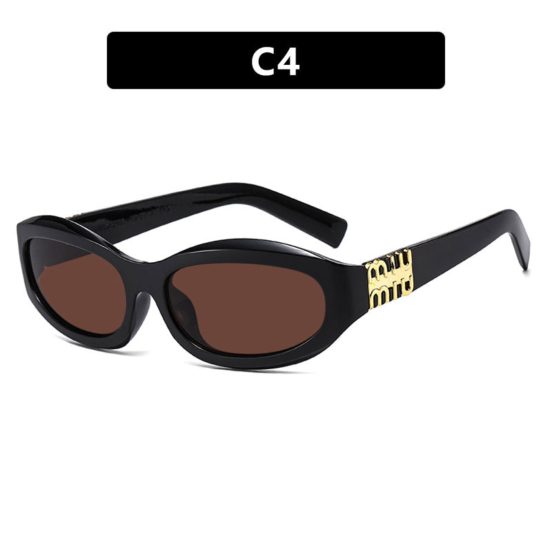 Damen modische Sonnenbrille im geschwungenen Design mit luxuriösen Details Karnz