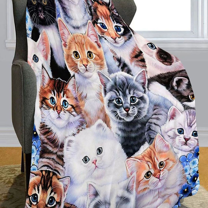 Kat-Themen Kuschelfleece-Decke
