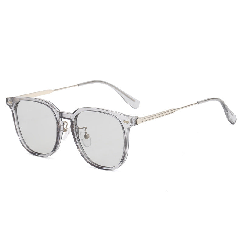 Damen klare rechteckige Brille mit filigranem Metallrahmen Karnz