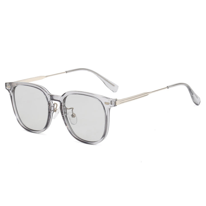 Damen klare rechteckige Brille mit filigranem Metallrahmen Karnz