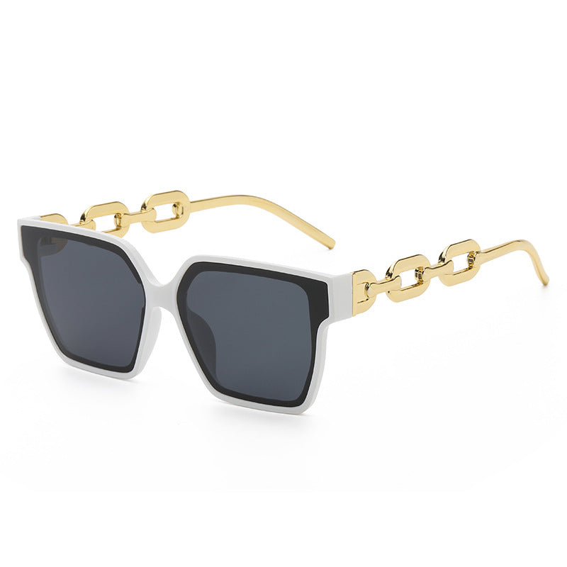 Damen Oversized Fashion-Sonnenbrille mit außergewöhnlichem Kettendesign Karnz