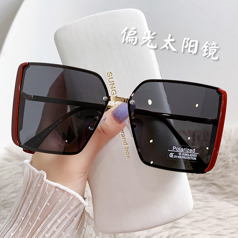 Damen Oversized quadratische Sonnenbrille mit polarisierten Gläsern Karnz