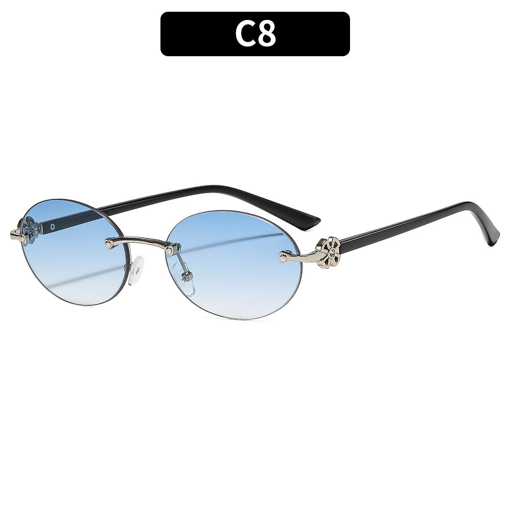 Vintage-Style Oval Sonnenbrille