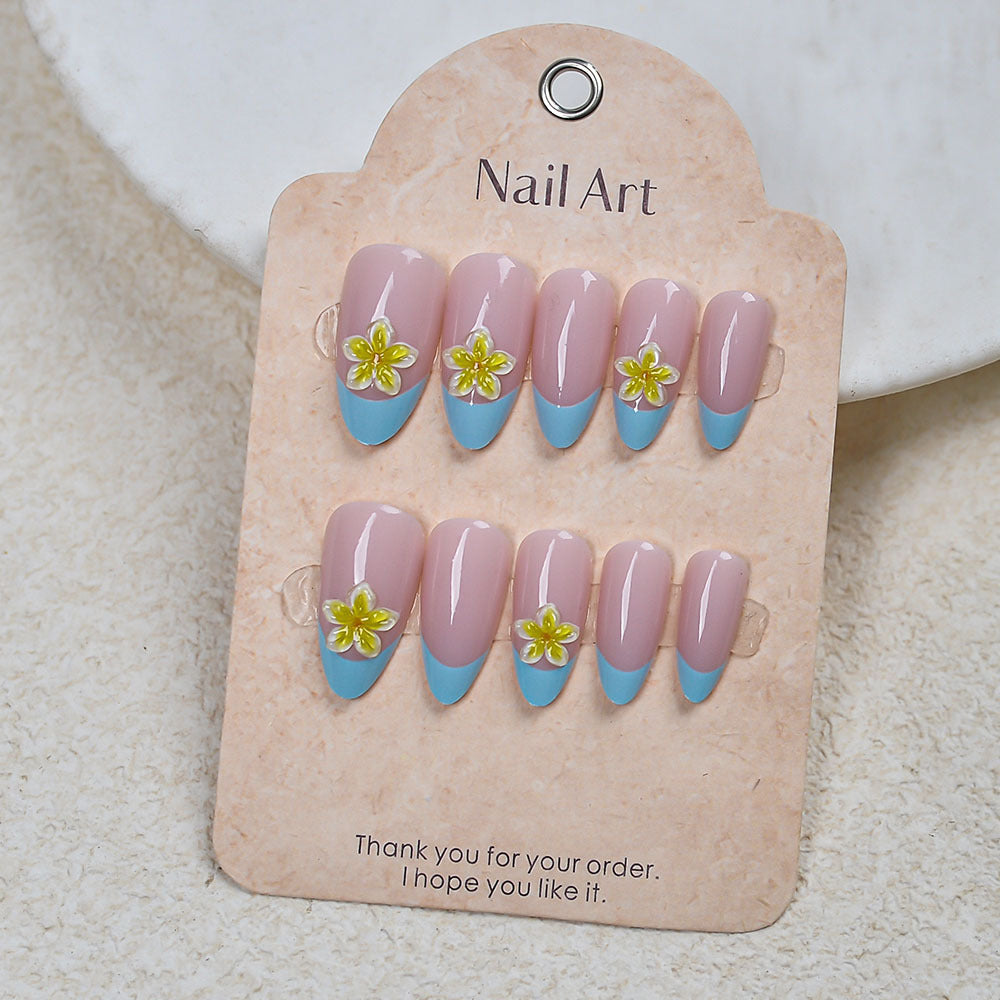 Blumen-Design Press-On Nagelset Karnz