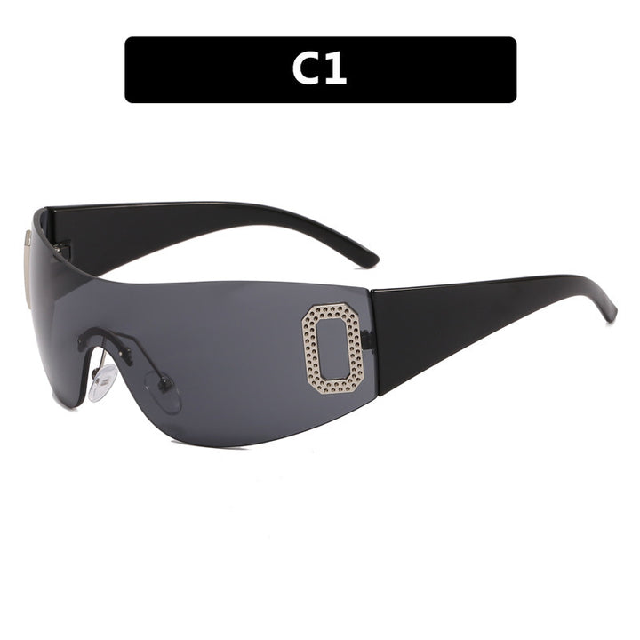 Damen Sportliche Sonnenbrille im futuristischen Shield-Design Karnz