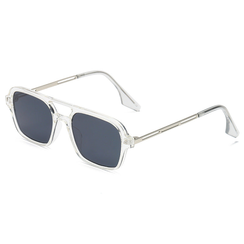 Damen trendige quadratische Sonnenbrille mit transparentem Rahmen und sanften Gläsern Karnz