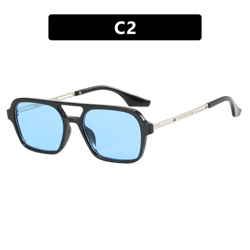 Damen auffällige quadratische Sonnenbrille mit transparentem Rahmen Karnz