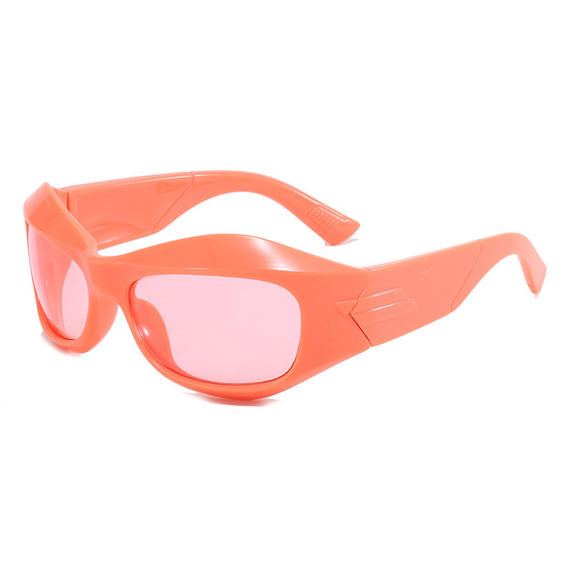 Damen Retro-Sonnenbrille im trendigen Schilddesign Karnz