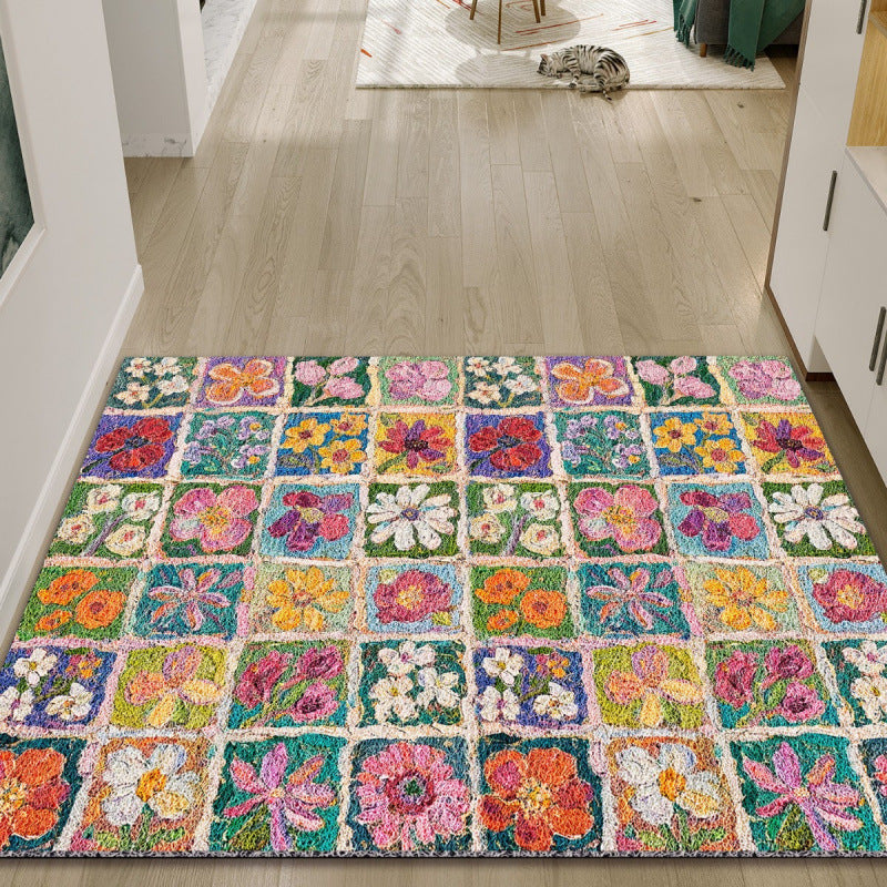 Blumen Patchwork Teppich Karnz