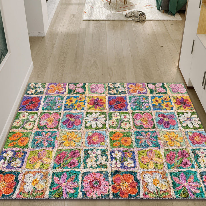 Blumen Patchwork Teppich Karnz