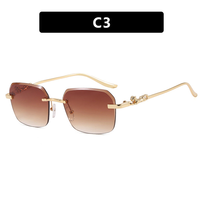 Damen modische quadratische Sonnenbrille mit elegantem Goldrahmen und schützendem UV-Filter Karnz