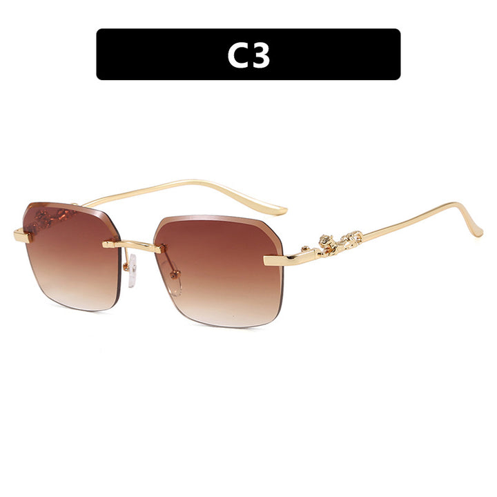Damen modische quadratische Sonnenbrille mit elegantem Goldrahmen und schützendem UV-Filter Karnz
