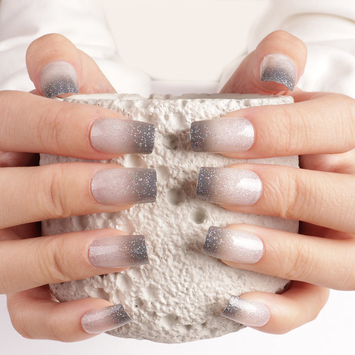 Glitter Ombre Press-On Nagelkunst Karnz