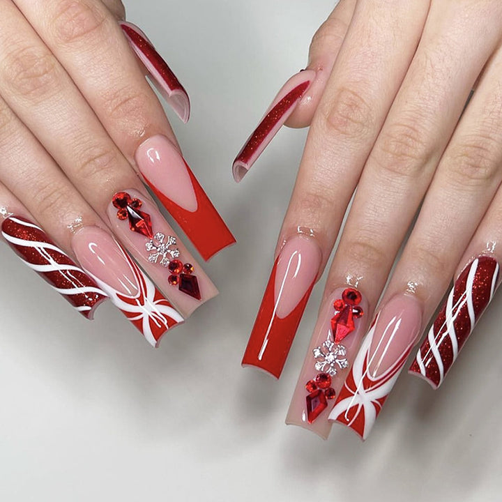 Glamouröses Festliches Press-On Nail Set Karnz
