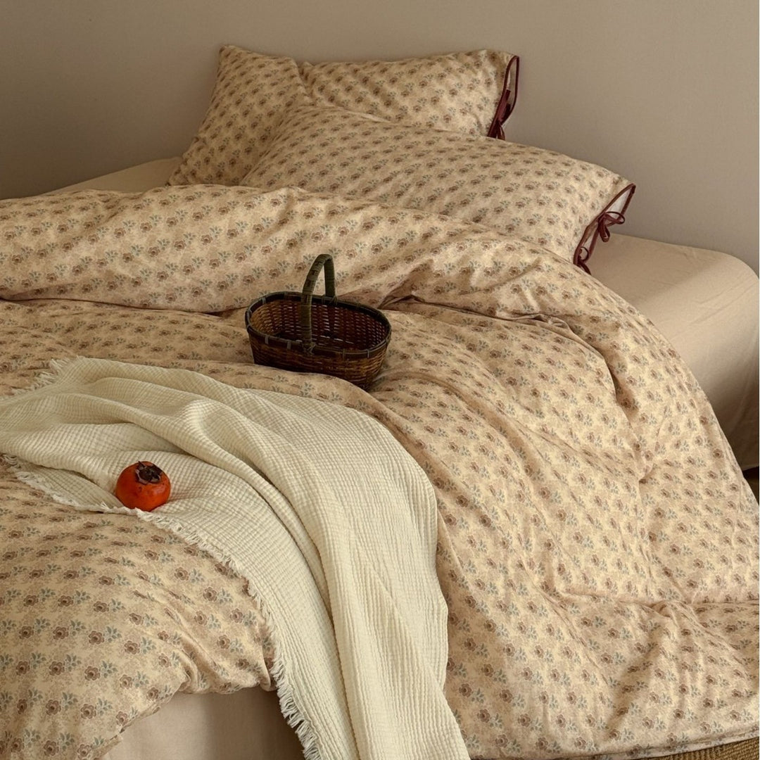 Baumwoll Percale Bettbezug Set mit Knotenverschluss Kissenbezügen