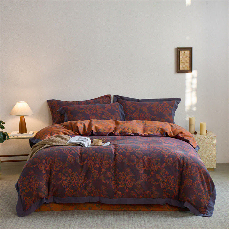 Luxus Wendbare Jacquard Bettbezug Set