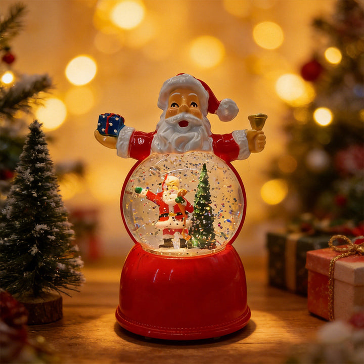 Lustige Weihnachtsmann Schneekugel Figur Karnz