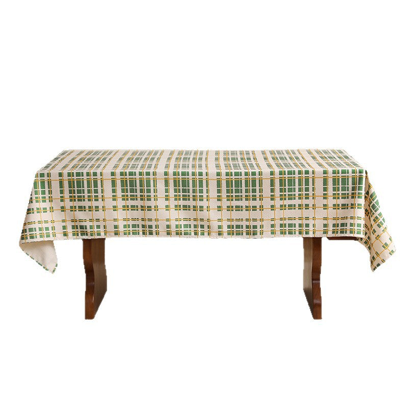 Rechteckige beschichtete Tischdecke mit kariertem Plaid‑Muster und wasserabweisender Oberfläche Karnz
