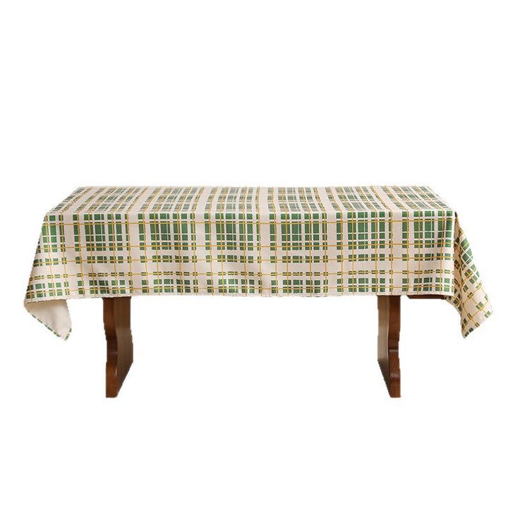 Rechteckige beschichtete Tischdecke mit kariertem Plaid‑Muster und wasserabweisender Oberfläche Karnz