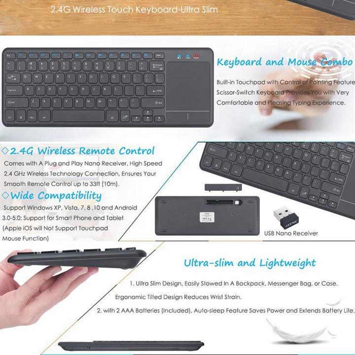 Kabelloses Touchpad-Tastatur Karnz