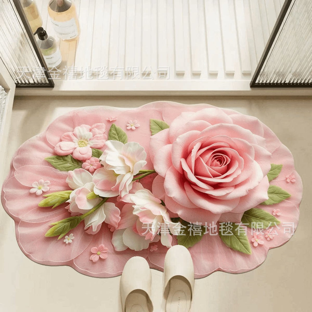 Luxuriöse Blumenmuster-Badematte