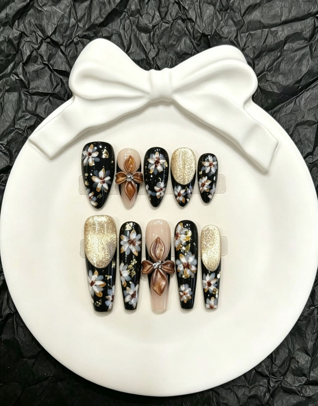 Florales Glam Nagelkunst Set