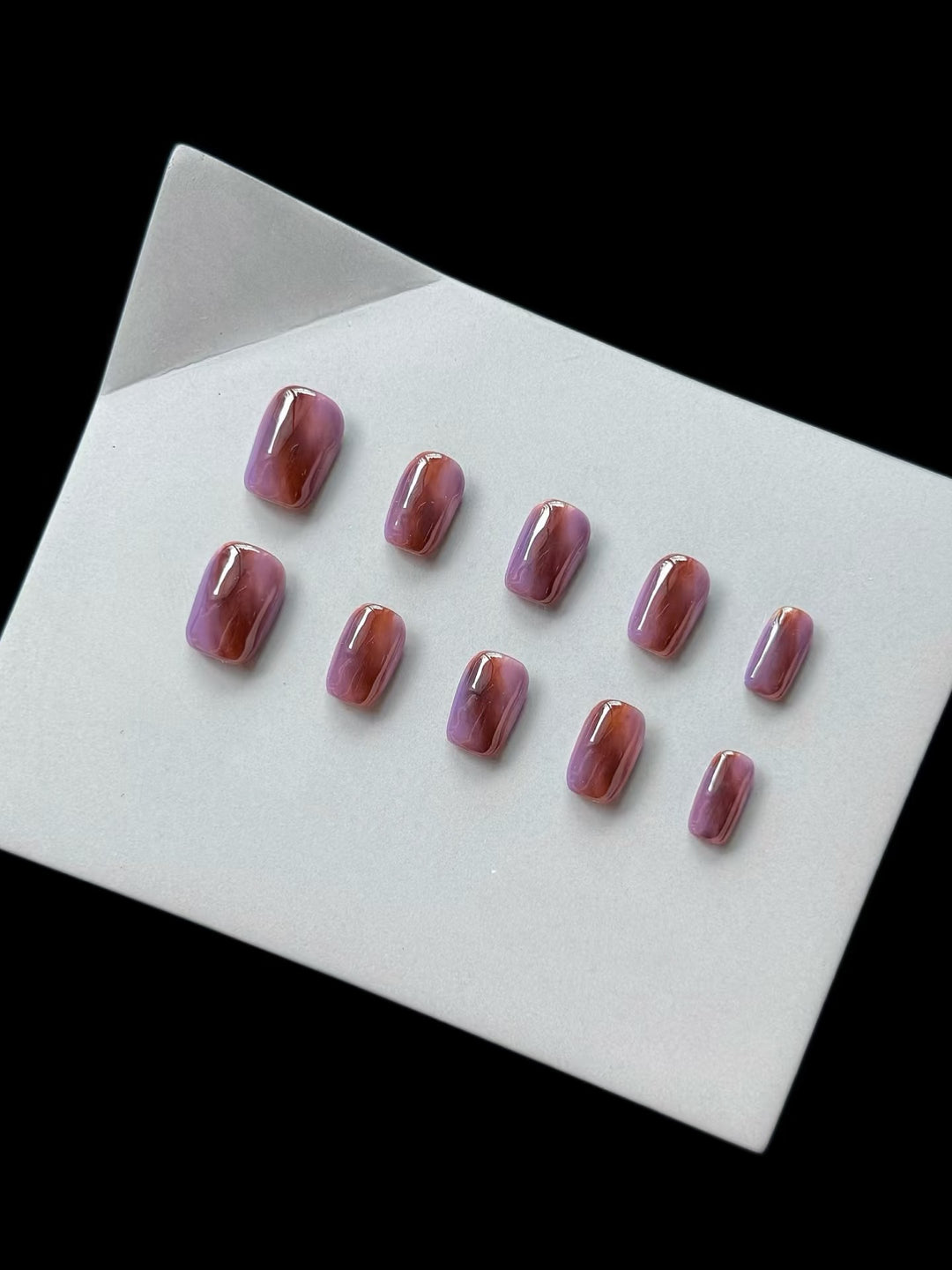 Premium Press-On Nagelkunst Set mit Marmor Design