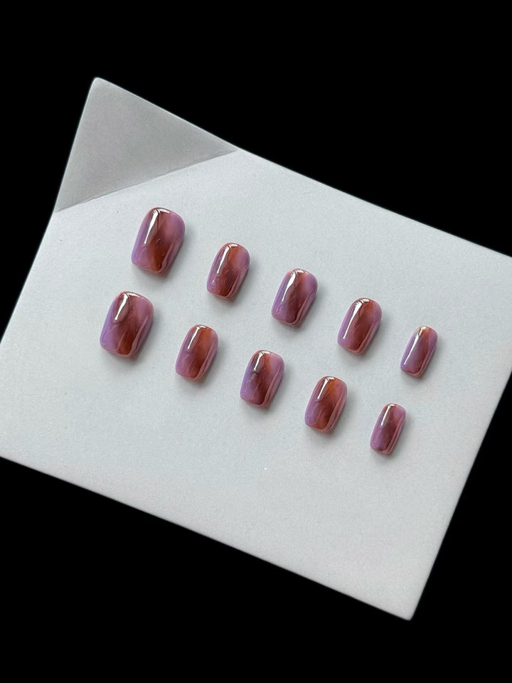 Premium Press-On Nagelkunst Set mit Marmor Design