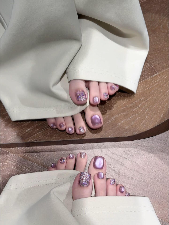 Glitzerndes Pediküre-Nagelset