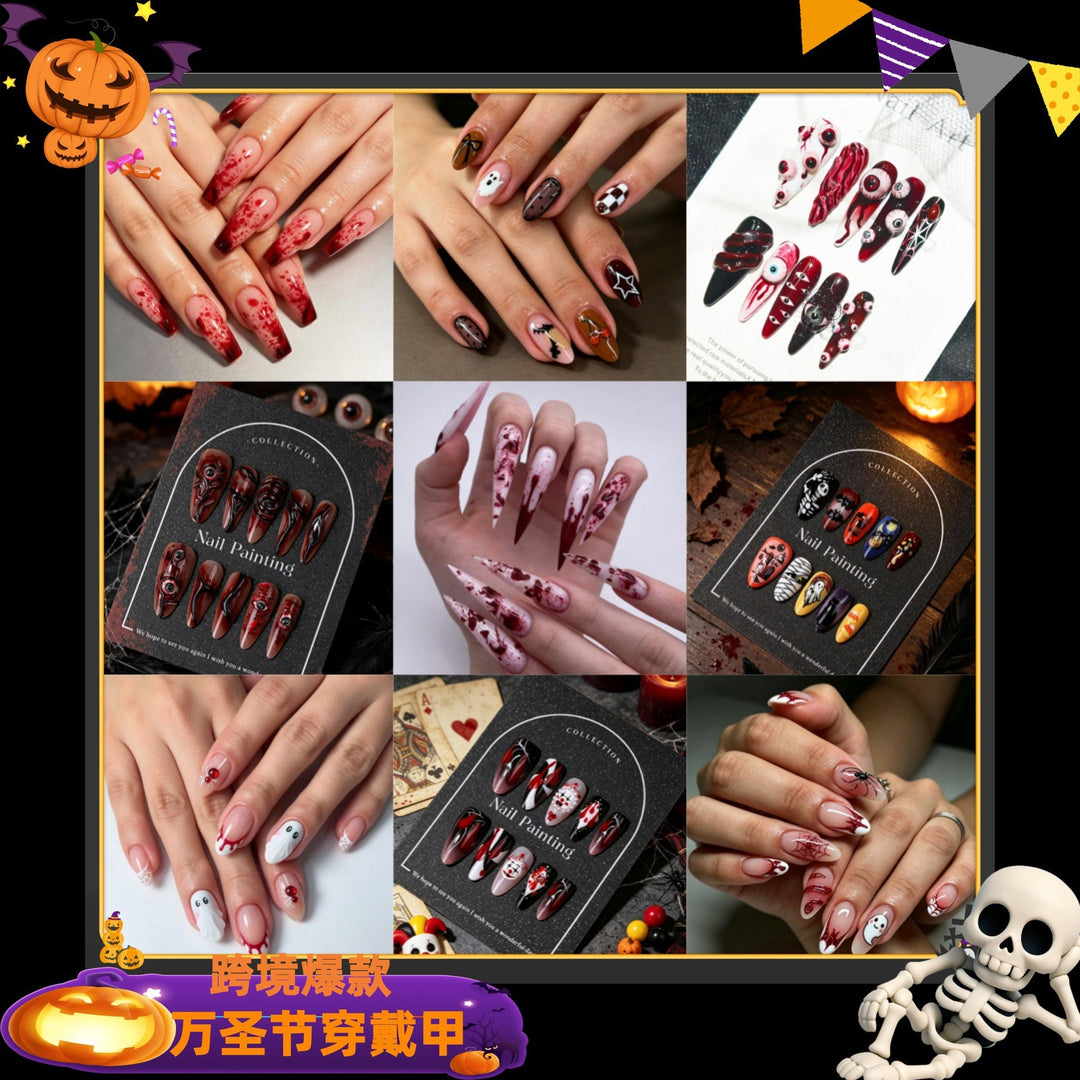Halloween-Themen Press-On Nagelkunst Set Karnz